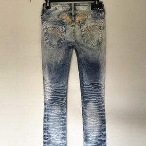 Women Robin's Jean 'Marilyn' w Gold Studs & Gold Wings - Size 24